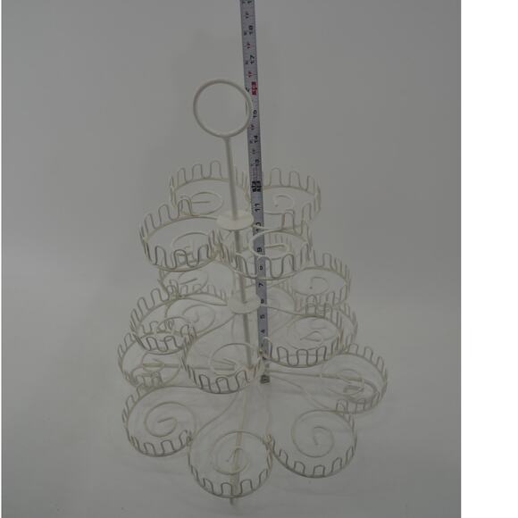 Cupcake Stand White Metal 3 Tier Holds 18 Wedding Party Pastry - Picture 5 of 13